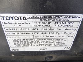 2017 TOYOTA TACOMA EXTRA CAB SR GRAY 2.7 AT 2WD Z21349